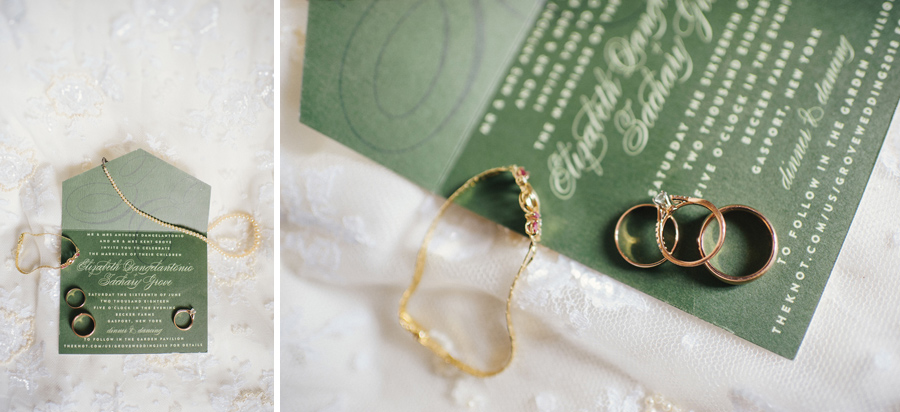 invitation suite with bride's jewlery