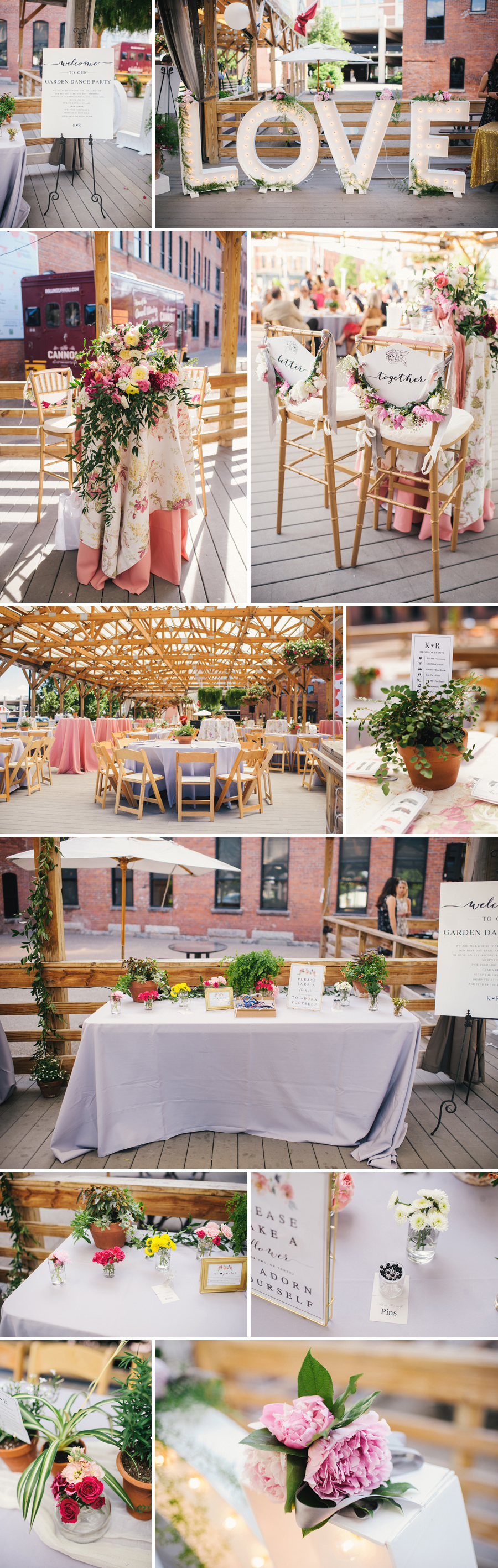 reception decor with flowers from west wind floral at larkin square