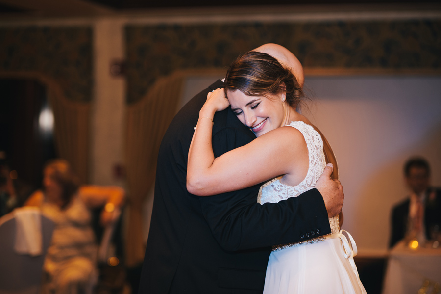 bride dancing with her father at the wedding reception