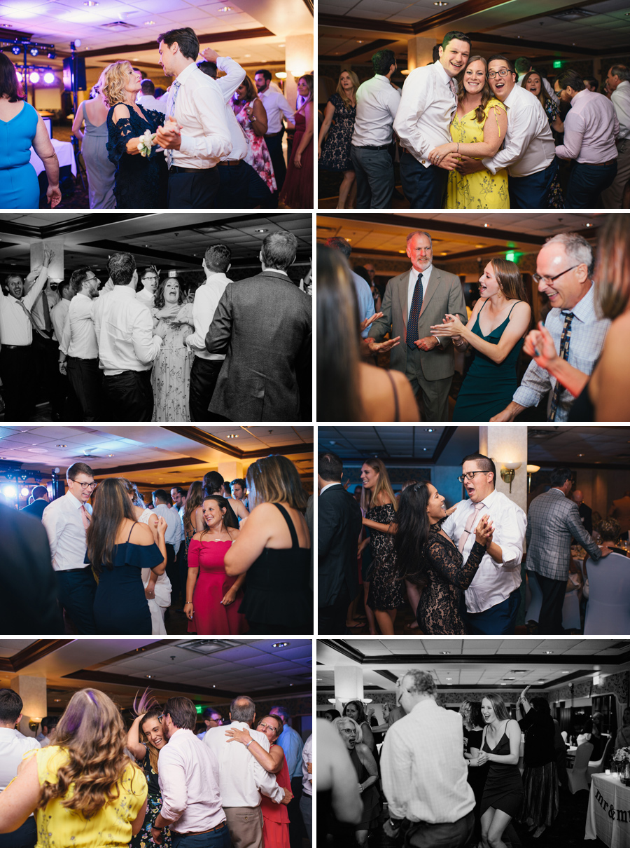 series of 8 dance floor shots from wedding reception