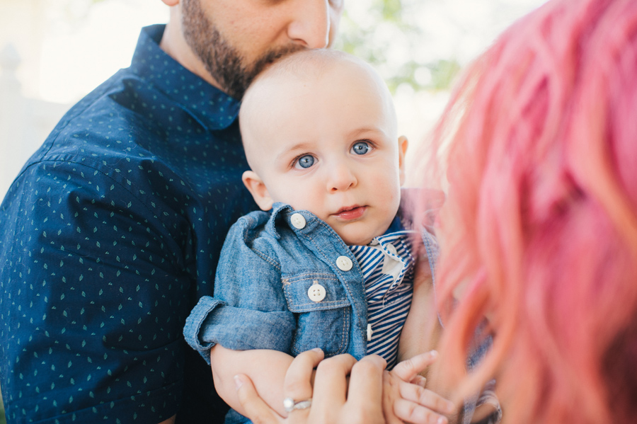 dad kissing top of baby's head