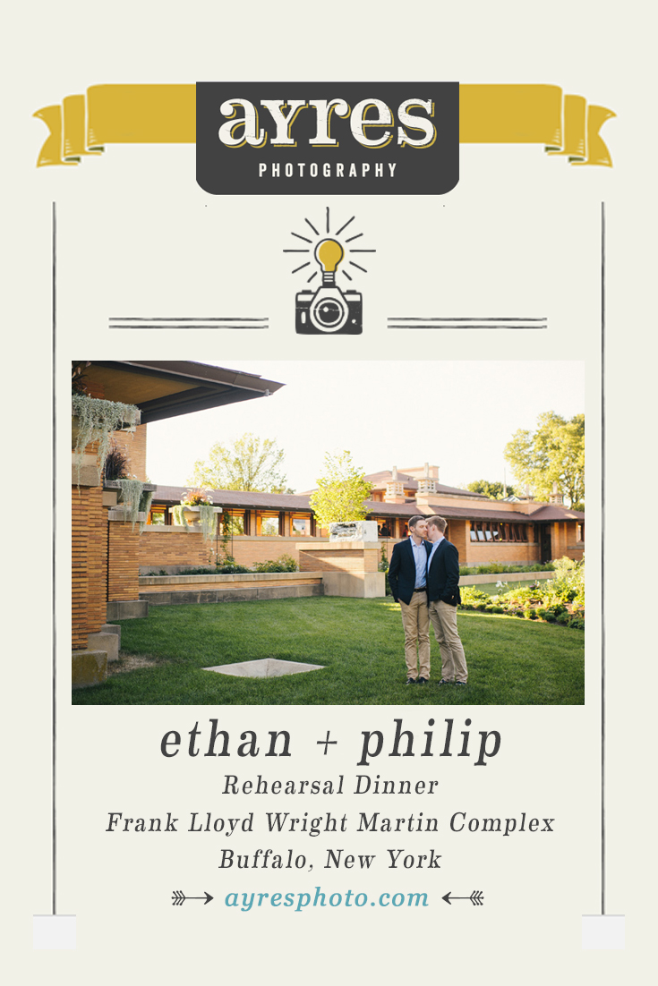 ethan + philip // Frank Lloyd Wright Martin Complex // Rehearsal Dinner